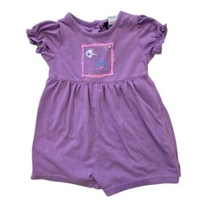 Vintage Y2k Honors Watering Can Flowers Purple Romper Onesie